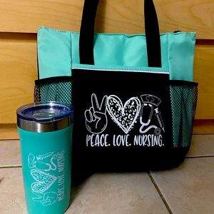 Nurse lunch bag and tumbler cup set